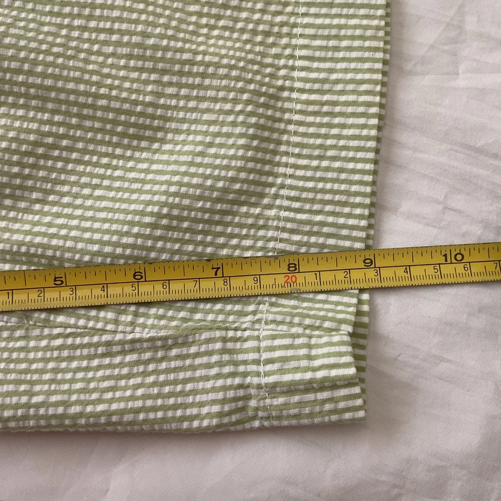 Polo Ralph Lauren Tyler Short Mens 33 Green White Striped Seersucker Pleated VTG